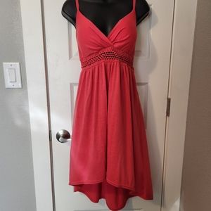 Bright Peachy Pink High-Low Dress